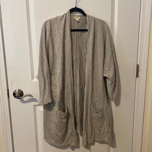 Grey striped long DONNI. cardigan